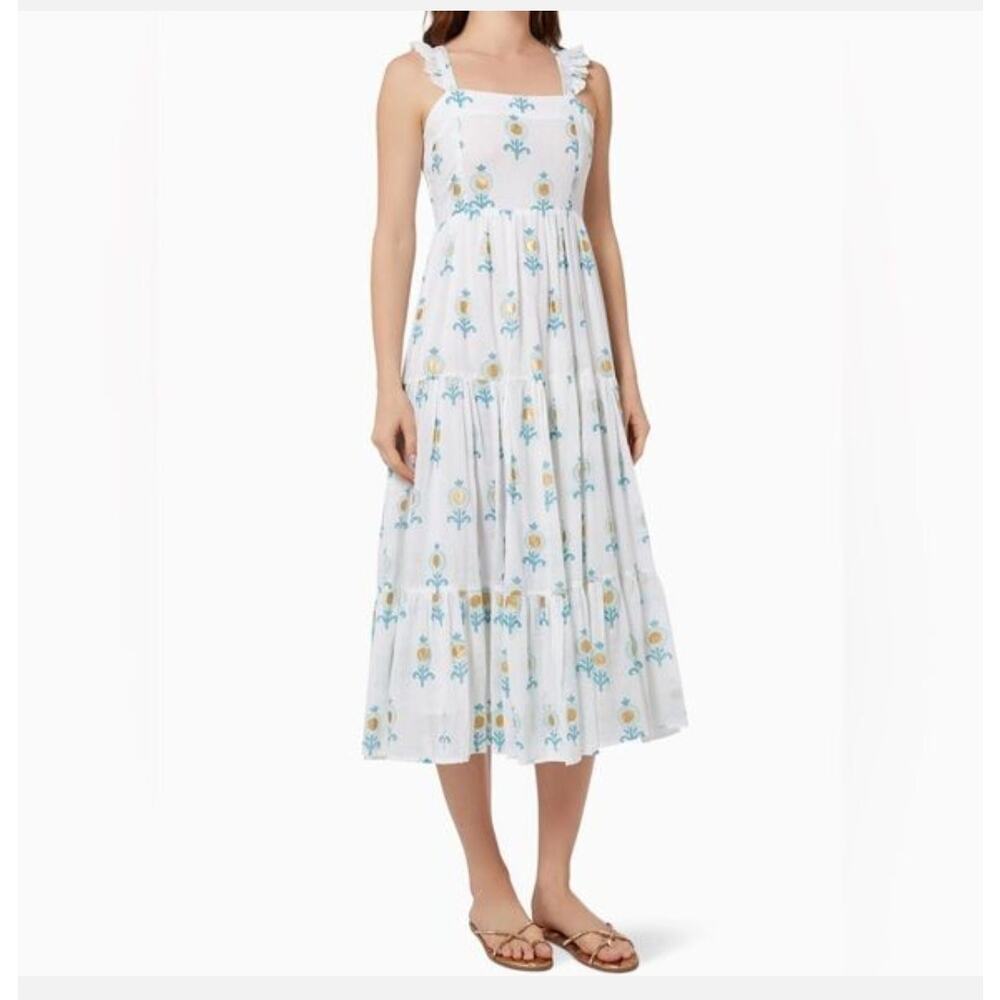 Oliphant Leela Flower Tiered Midi Dress